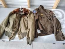 US Army Air Corp Jacket and Bomber Crew Pilots Coat Military
