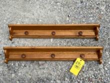 (2) Oak Wood Shelves 3 Ft Long