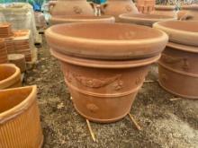 large 36 Inch Italian Terra Cotta Pot W/ Drain Holes