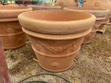 large 36 Inch Italian Terra Cotta Pot W/ Drain Holes