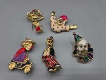 5 Clown Pins