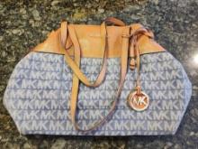 Michael Kors leather & logo canvas purse