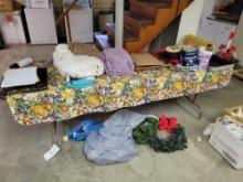 Folding Table, Christmas items, Linens, and more