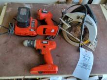 B&D Drill, Light, and Circular saw