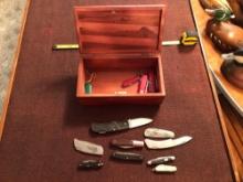 Lane cedar chest, knives