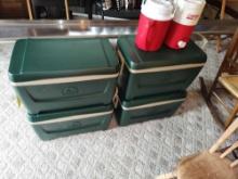 4 Igloo Coolers & 2 Jugs