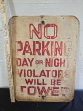 Metal Double Sided No Parking Sign & Watch Children Sign