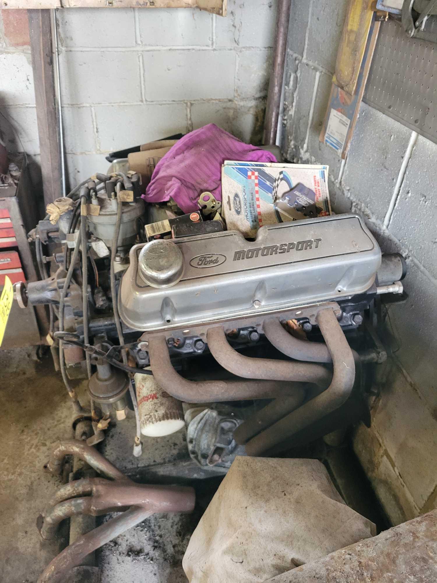 Ford 351 Windsor engine and stand