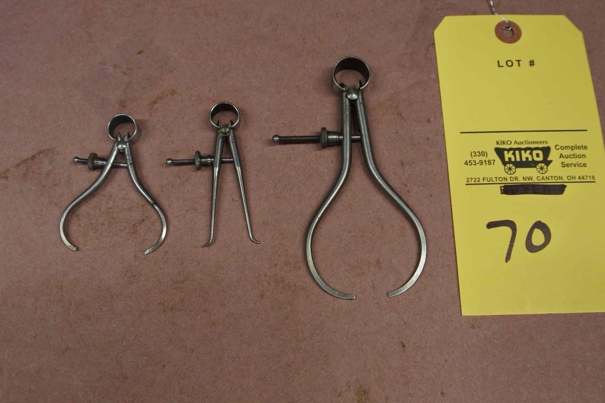 Lot of 3 Lufkin Tool Makers Calipers