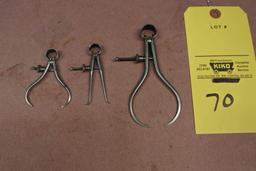 Lot of 3 Lufkin Tool Makers Calipers