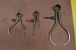 Lot of 3 Lufkin Tool Makers Calipers