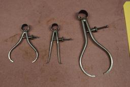 Lot of 3 Lufkin Tool Makers Calipers