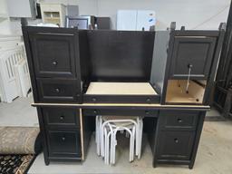 (4) Large Black Desks