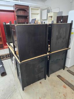 (4) Large Black Desks
