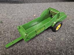 Assortment of Vintage John Deere Implements - Plow, Spreader, Drill 1/16