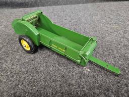 Assortment of Vintage John Deere Implements - Plow, Spreader, Drill 1/16