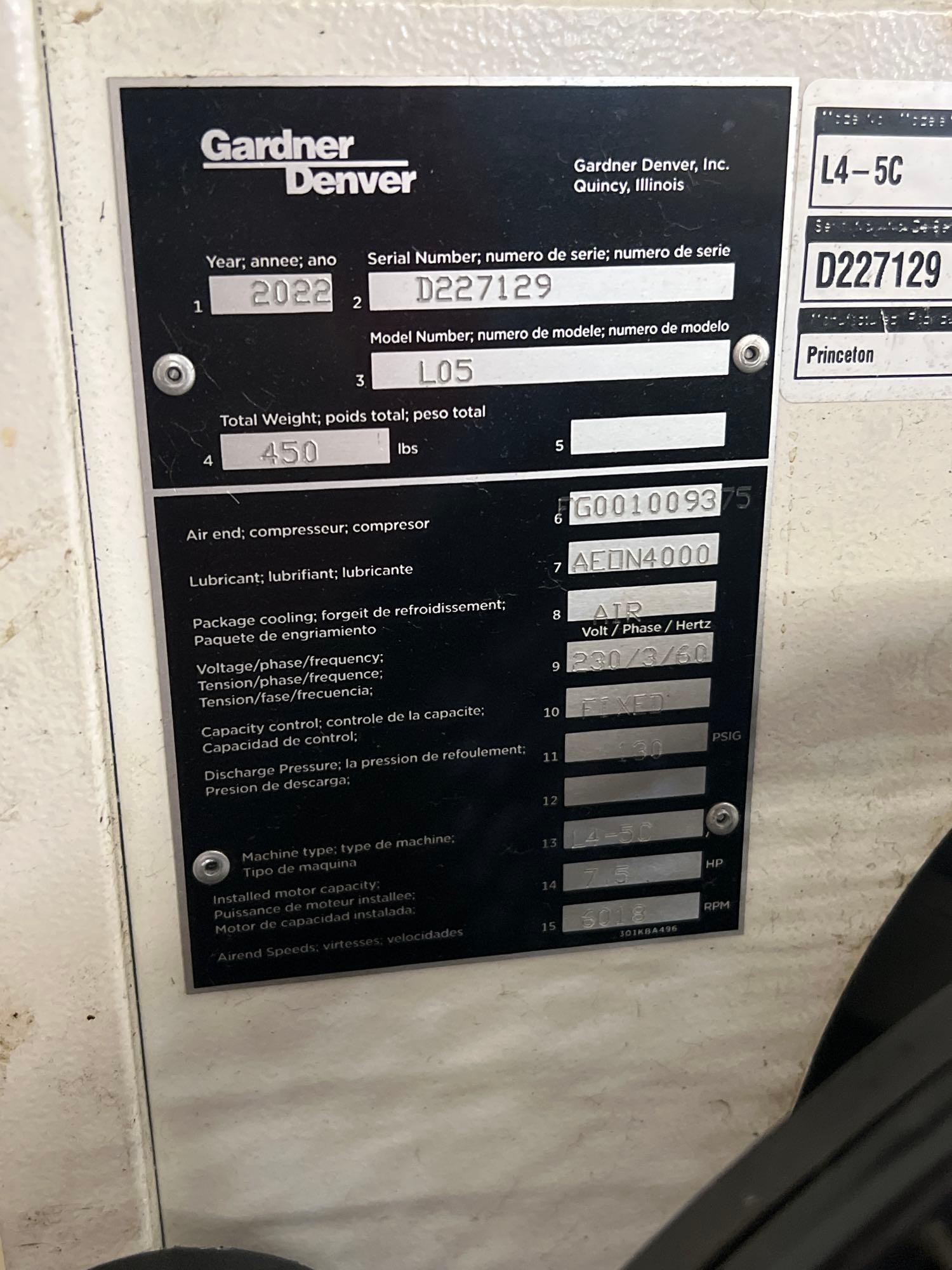 Garner Denver L05 Whole Shop Air Compressor