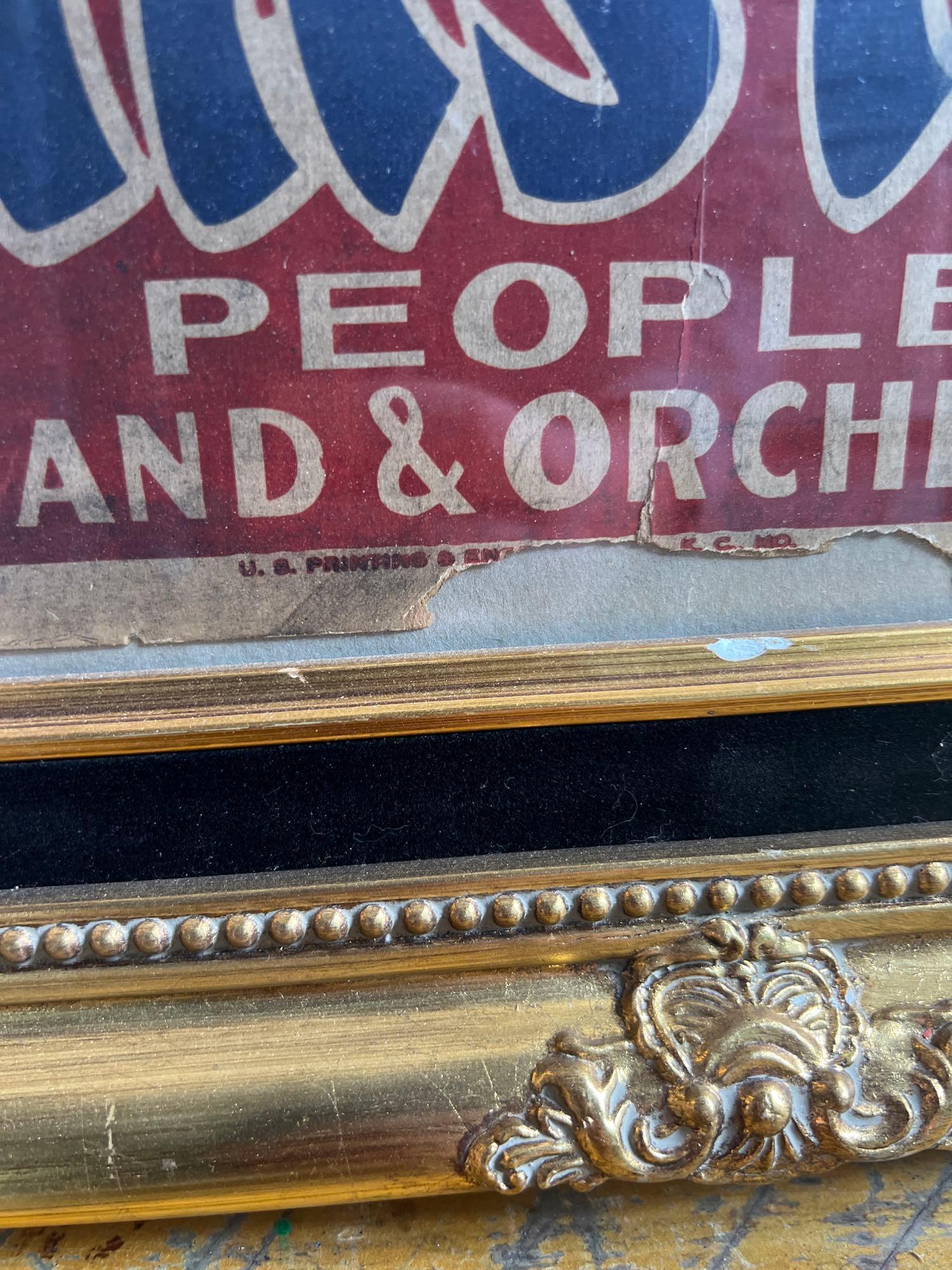 Early Joseph Chase Black Americana Minstrels Show Poster in Frame