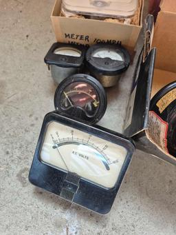 Shawmut Silver Plated Front Connection Contacts & Vintage Gauges