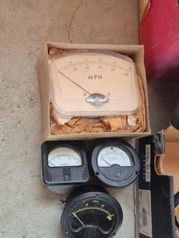 Shawmut Silver Plated Front Connection Contacts & Vintage Gauges