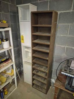 2 Wooden Upright Storage Bookcases