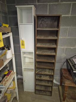 2 Wooden Upright Storage Bookcases