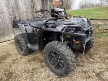 New Polaris 2024 Sportsman 850 Ultimate Crimson Metallic AWF on Demand ATV
