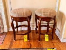 Pair Padded Bar Stools
