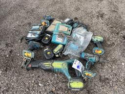 Makita drills, impacts drivers, and sawzall with chargers and extra batteries