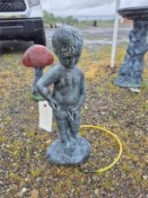 Cement Boy Statuette