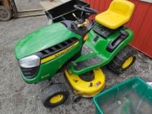 John Deere E100 lawn tractor, 112 hrs