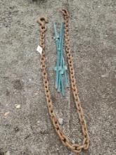 Heavy chain, metal posts