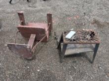 Small gas powered stove and a vintage barber chair