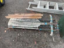 Snow sled and chairs