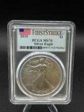 Graded 2019 American Silver Eagle First Strike MS70