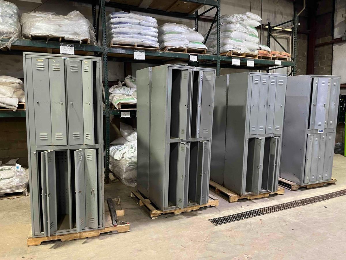 one set of metal lockers