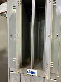 one set of metal lockers
