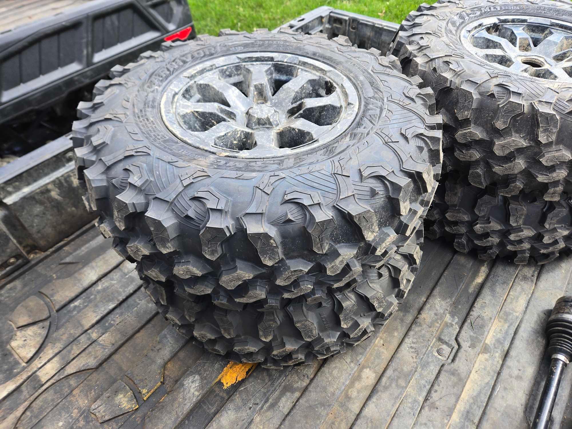 (4) 28x10.00R14 tires on Can-am rims, like new