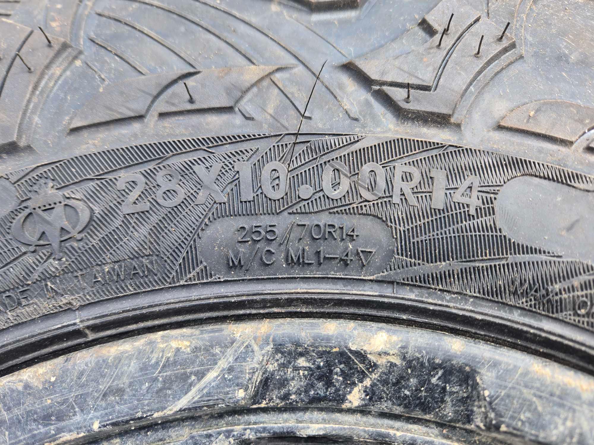 (4) 28x10.00R14 tires on Can-am rims, like new