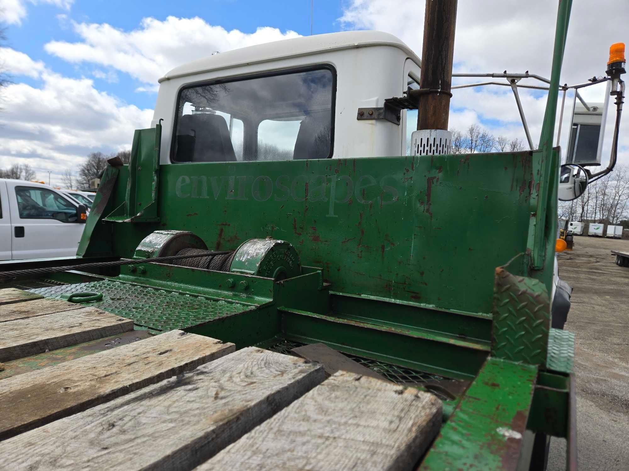 1995 Mack DM690S Roll Back Truck, runs and drives, 20 ft deck with winch