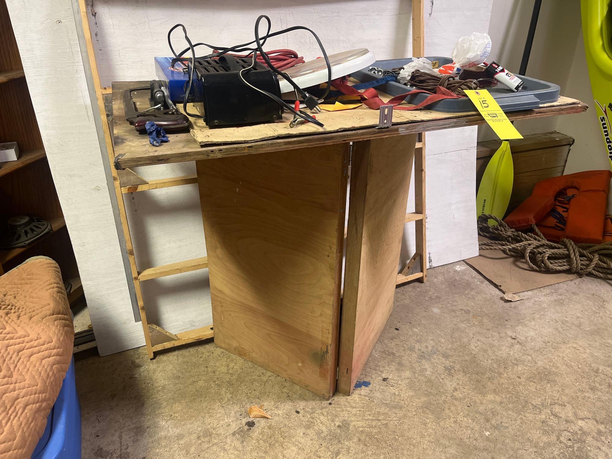 Wood Table / Battery Charger / Extension Cords / Clock / Wood Sheet