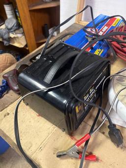 Wood Table / Battery Charger / Extension Cords / Clock / Wood Sheet