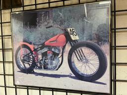 Motorcycle Picture and Sign, I Like Ike, Wood Burner Tools Broad Ax