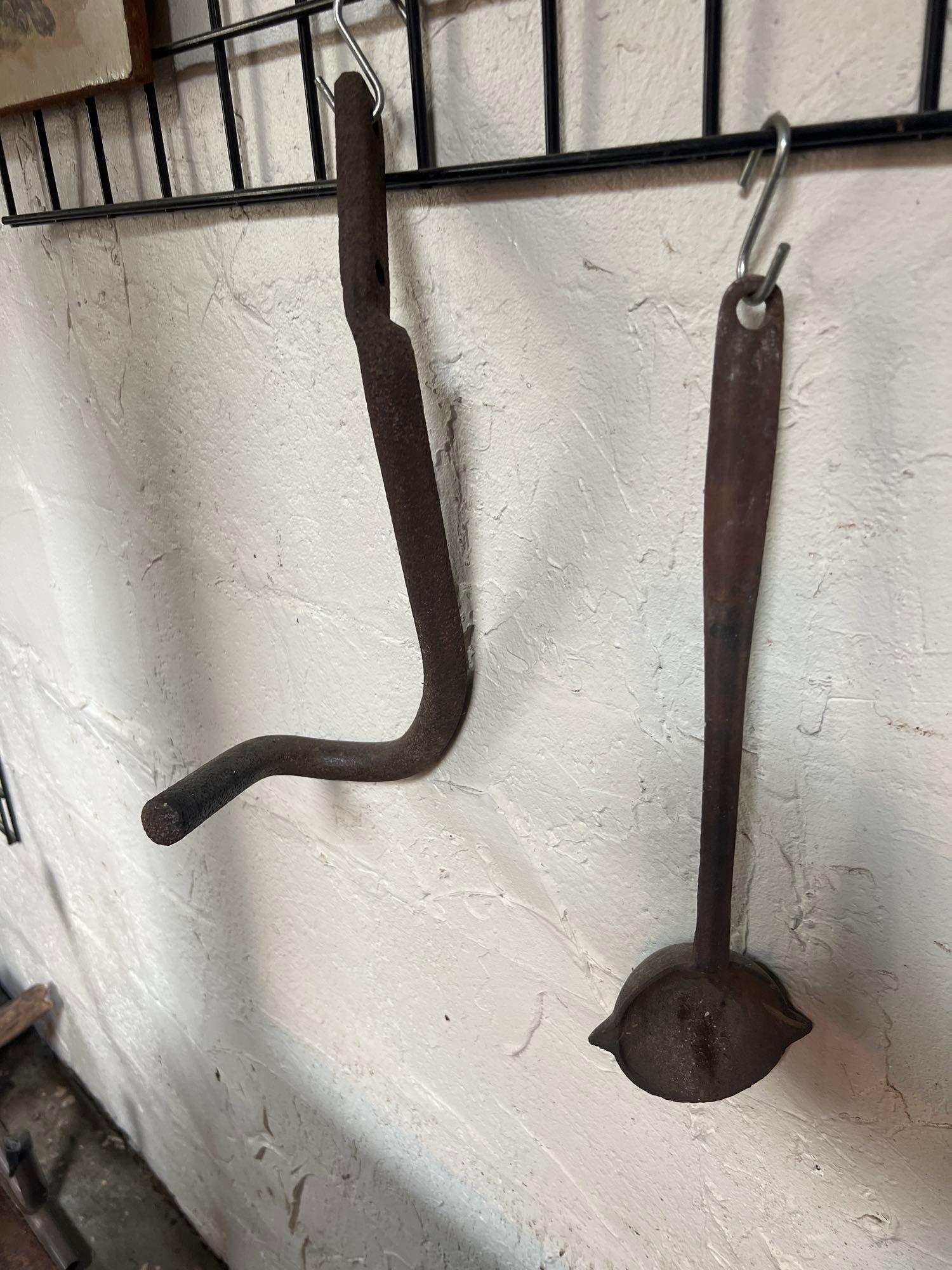 Motorcycle Picture and Sign, I Like Ike, Wood Burner Tools Broad Ax