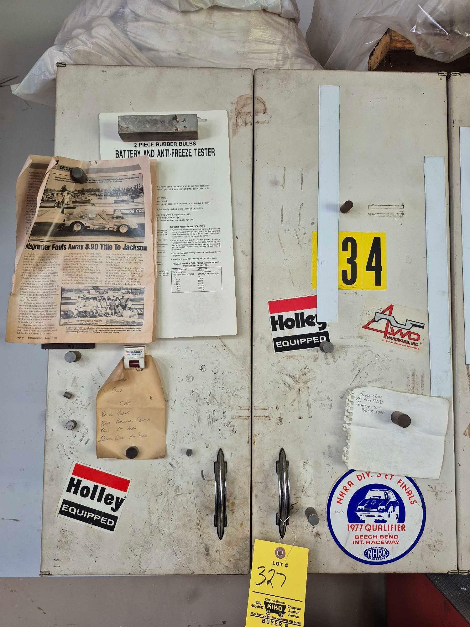 Work Glove Assortment & Cabinet Contents - Hardware, Sanding Discs, Abrasive Pads, Tap Magic, & more