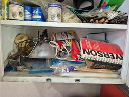 Work Glove Assortment & Cabinet Contents - Hardware, Sanding Discs, Abrasive Pads, Tap Magic, & more
