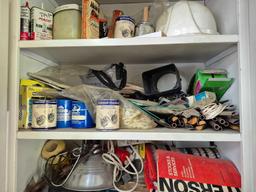 Work Glove Assortment & Cabinet Contents - Hardware, Sanding Discs, Abrasive Pads, Tap Magic, & more