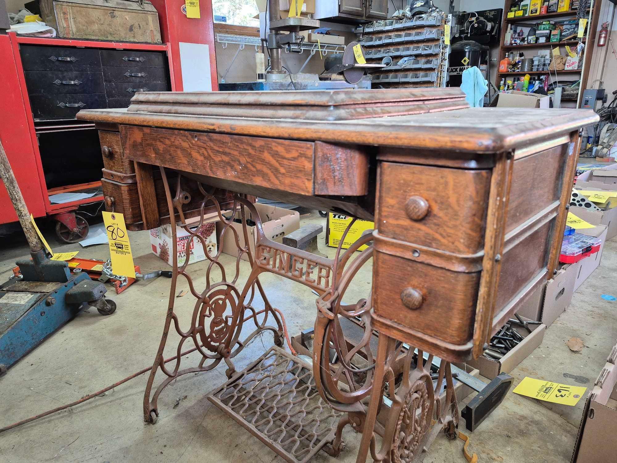 Vintage Singer Sewing Machine with Stand
