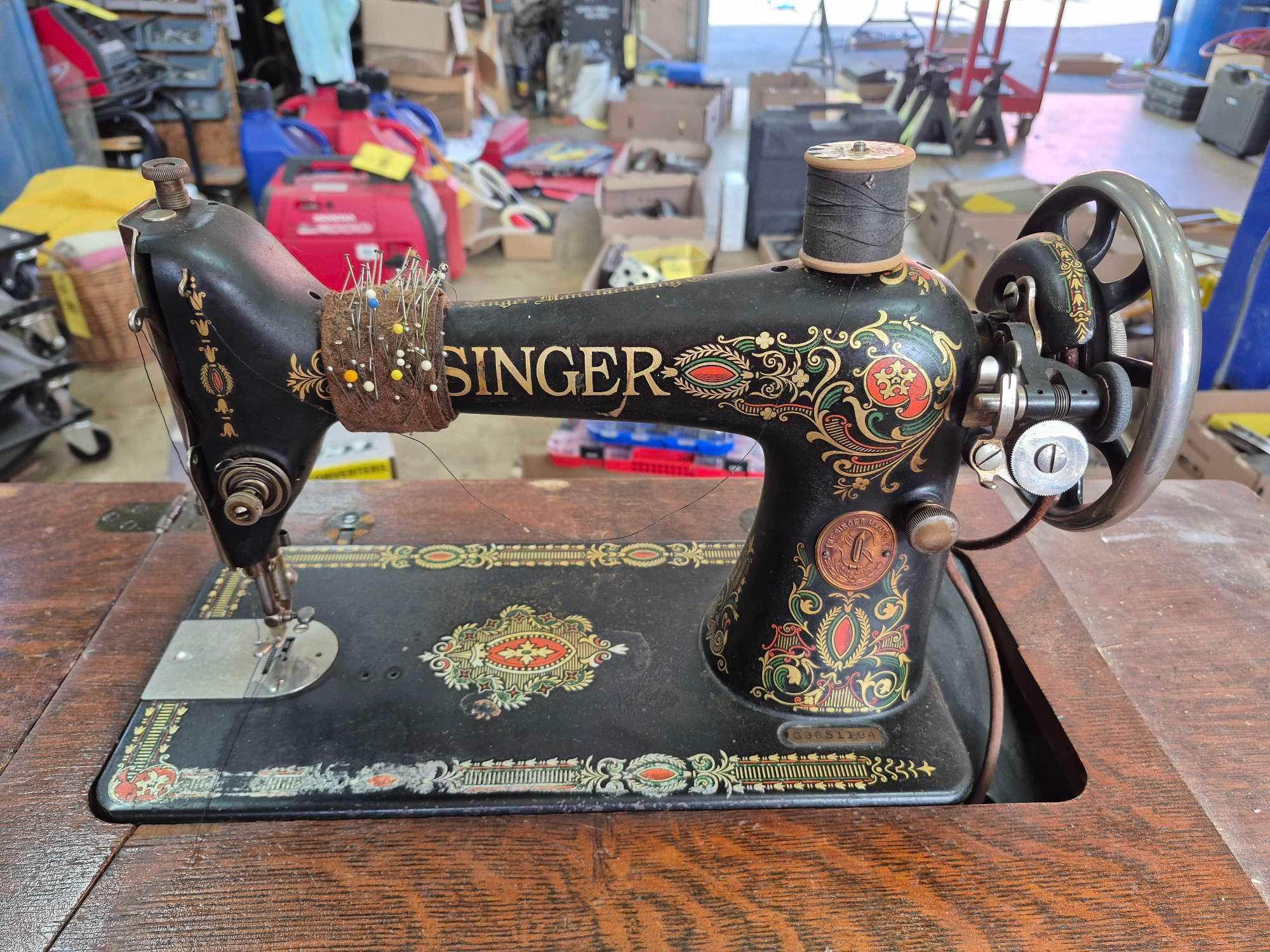 Vintage Singer Sewing Machine with Stand