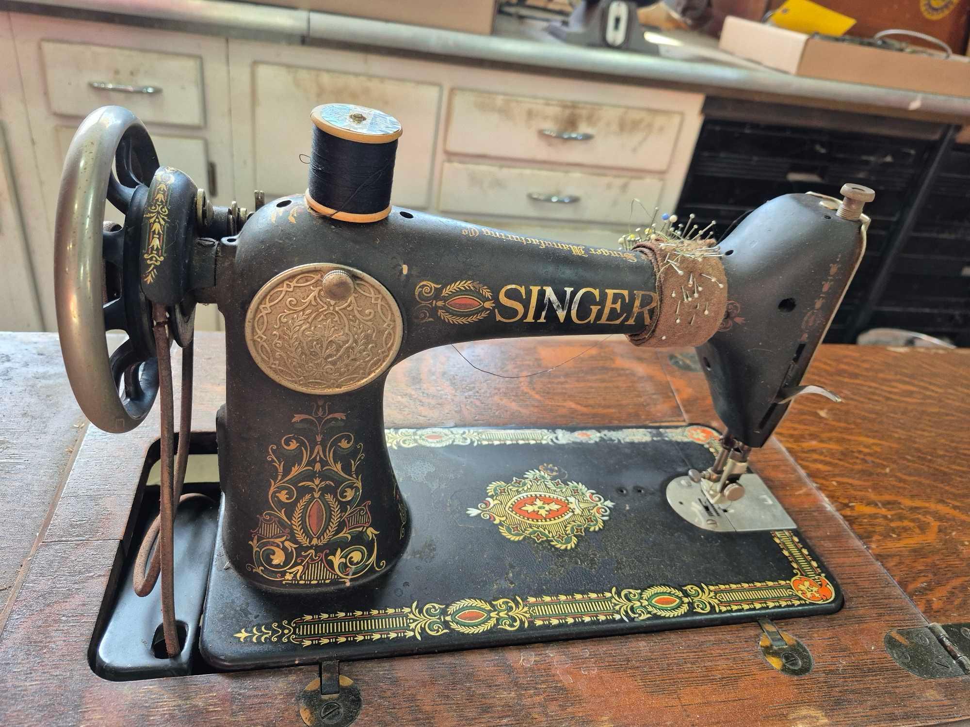 Vintage Singer Sewing Machine with Stand